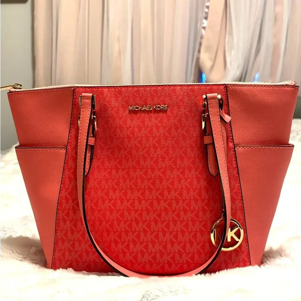 Michael Kors Marilyn Medium Saffiano Leather Tote Bag - Sorbet